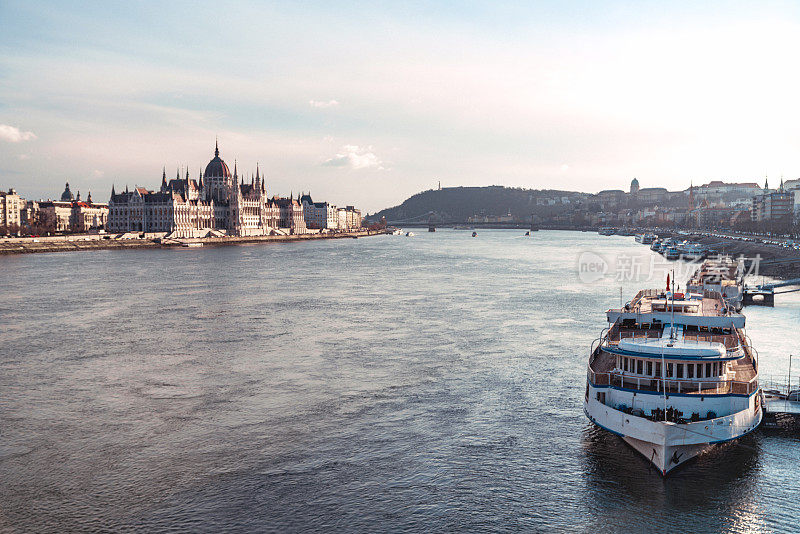 The Danube river and the Parliament of Hungary in Budapest